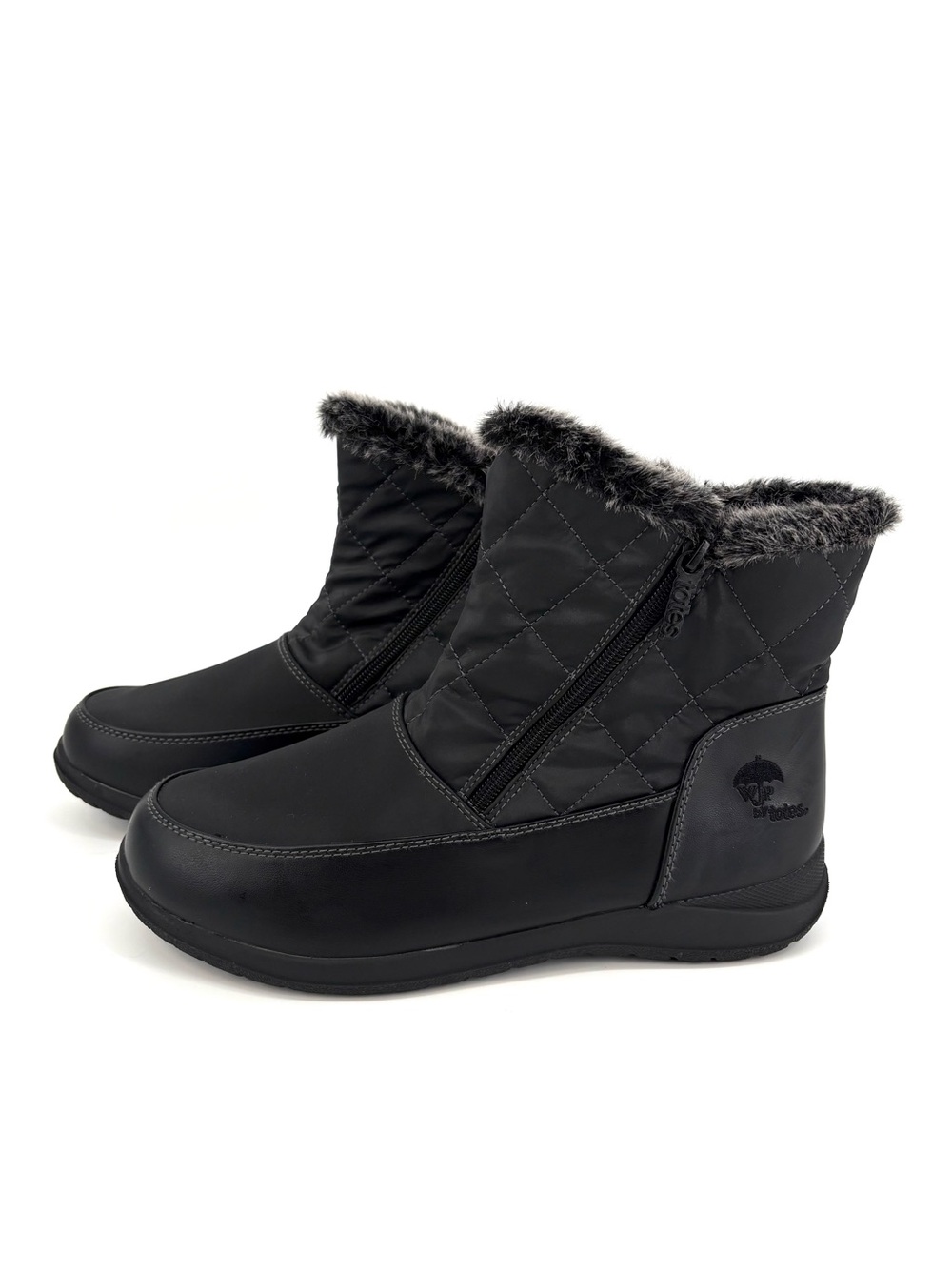 Totes Snow Fall 2 Womens Winter Boots Black 11W Wide NWOT Waterproof Zip